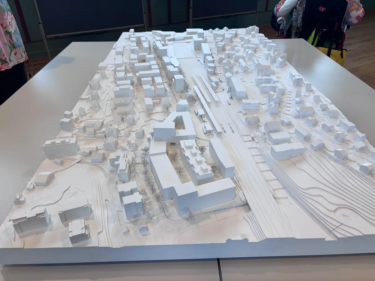 Modell des Bahnhofsareals im Jahr 2040.